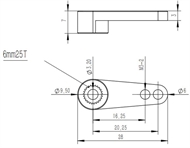 25T-6B Aluminium Servo Arm for 6MM 25T Servo